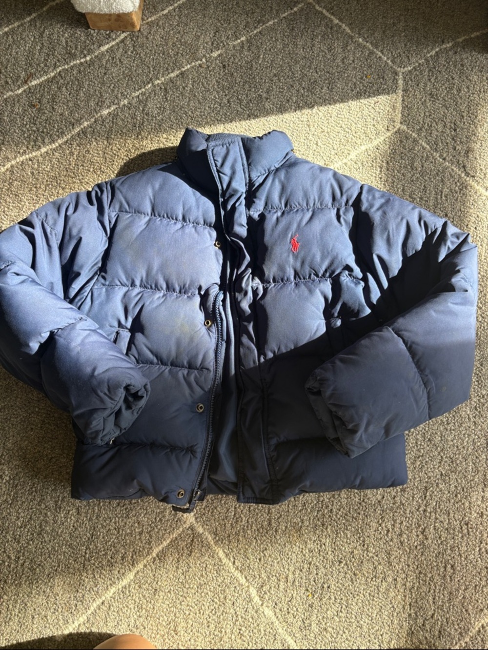 Polo Ralph Lauren Kids Navy Blue Quilted Puffer Jacket boys size 8/10